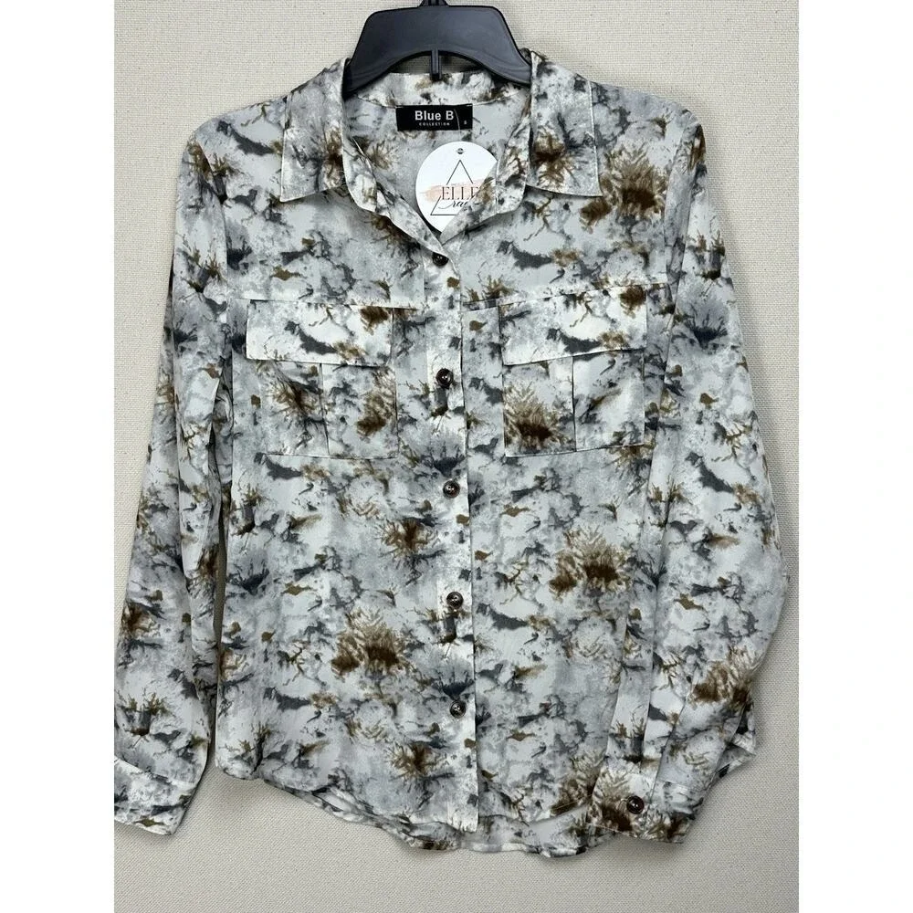 Blue B Collection Women's Size Small LS‎ Button Up 